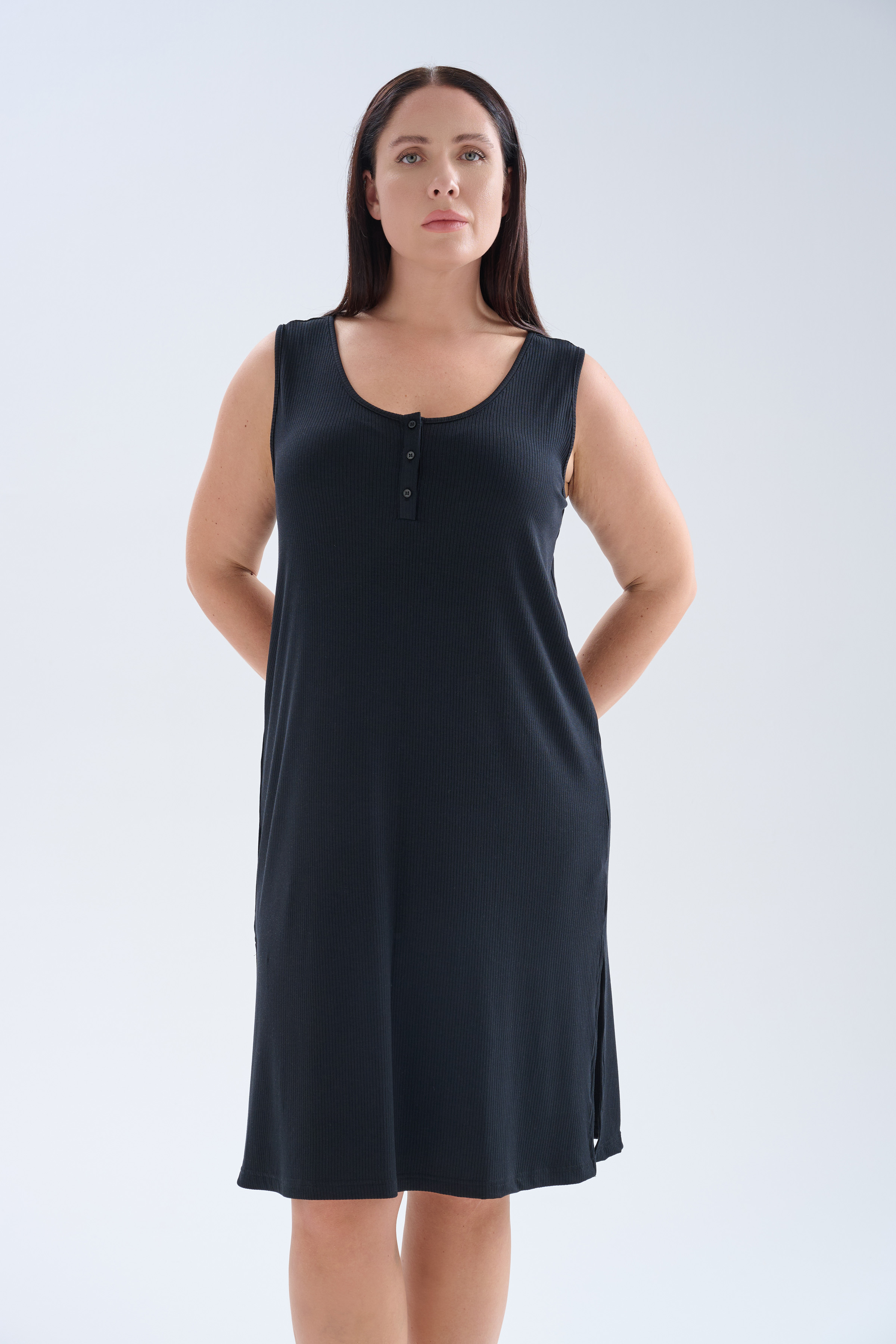 Women's Black Modal Nightgown — view 2