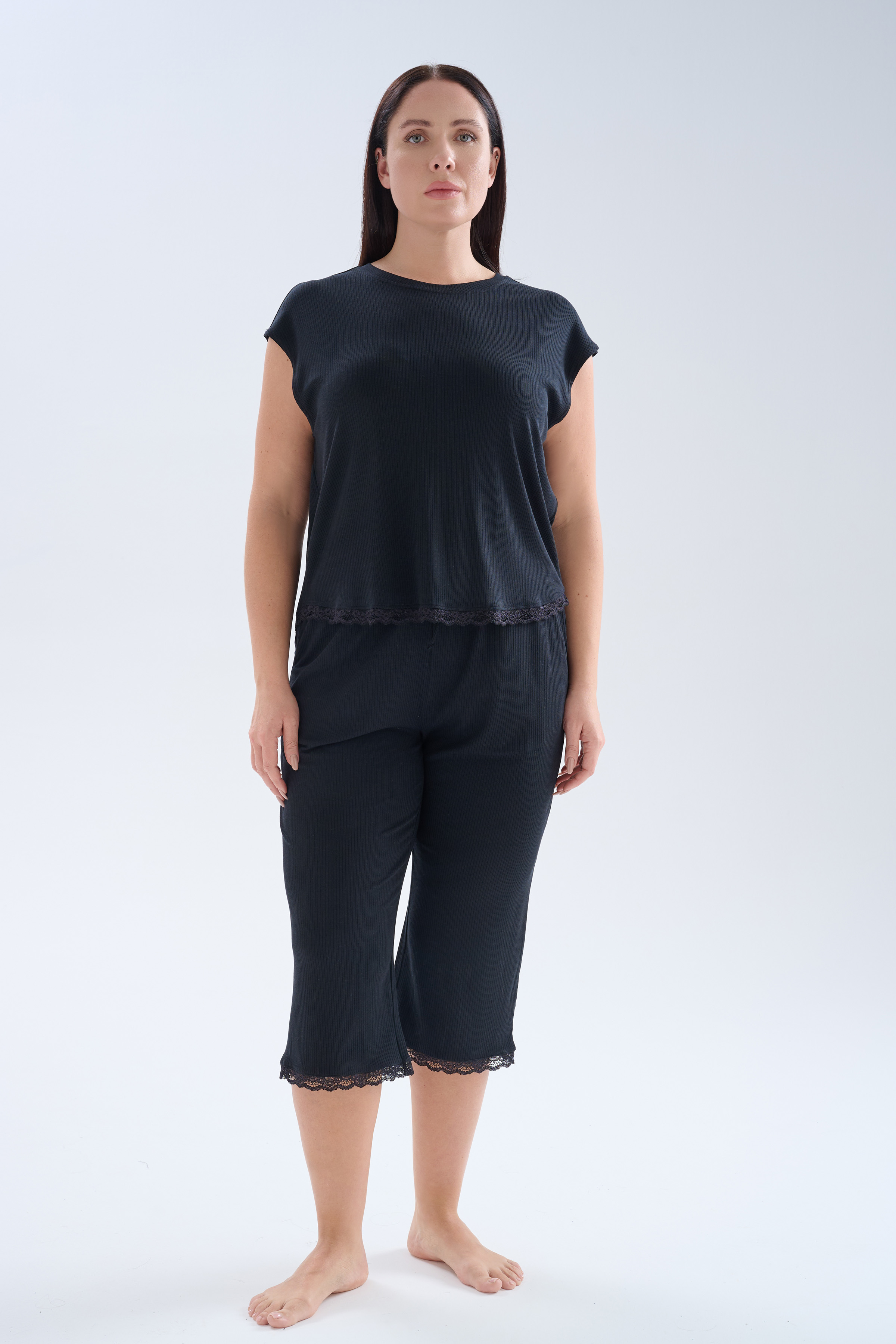 Women's Black Modal Pajama Set — view 1