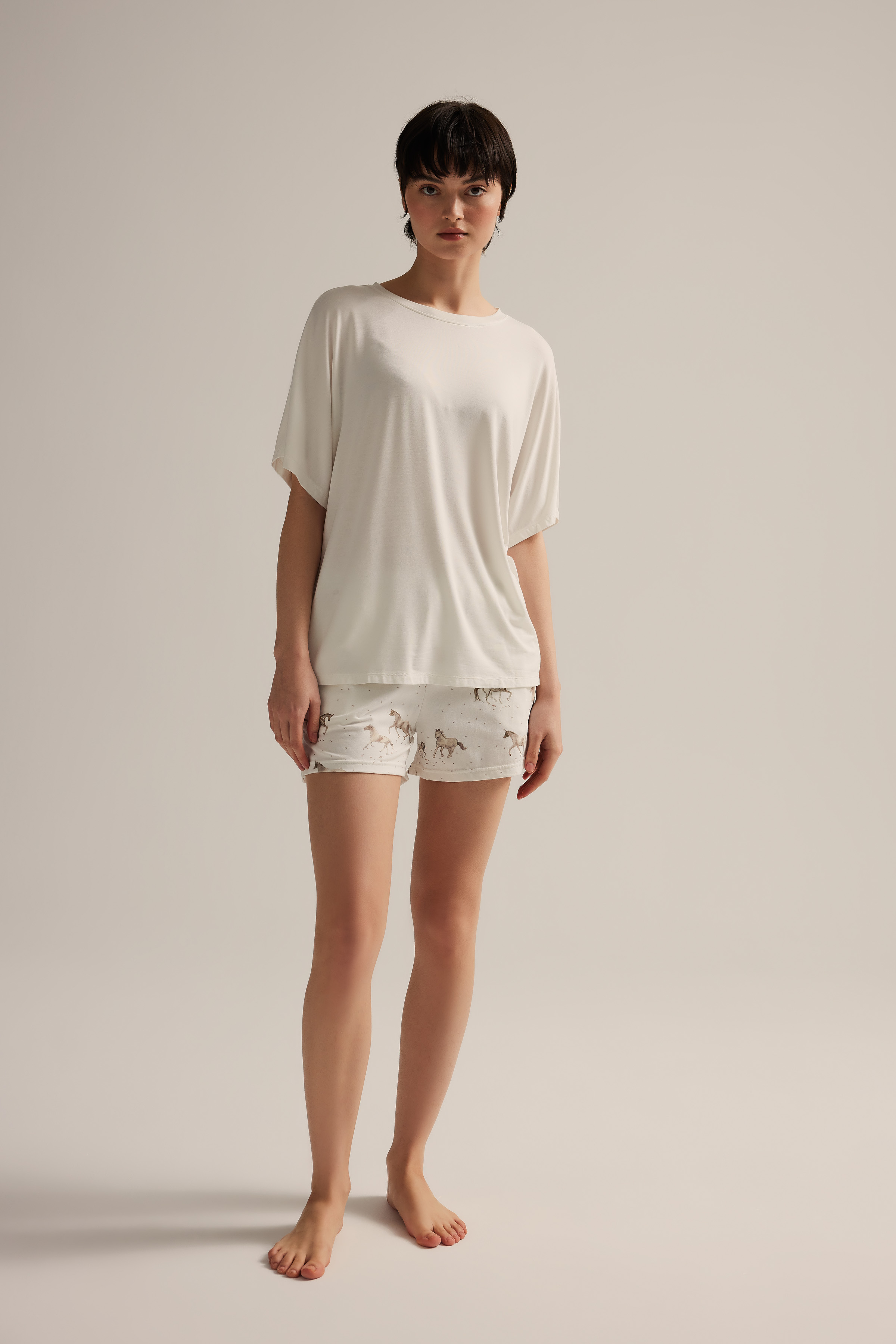 Women's Ecru Modal Pajama Set — view 3