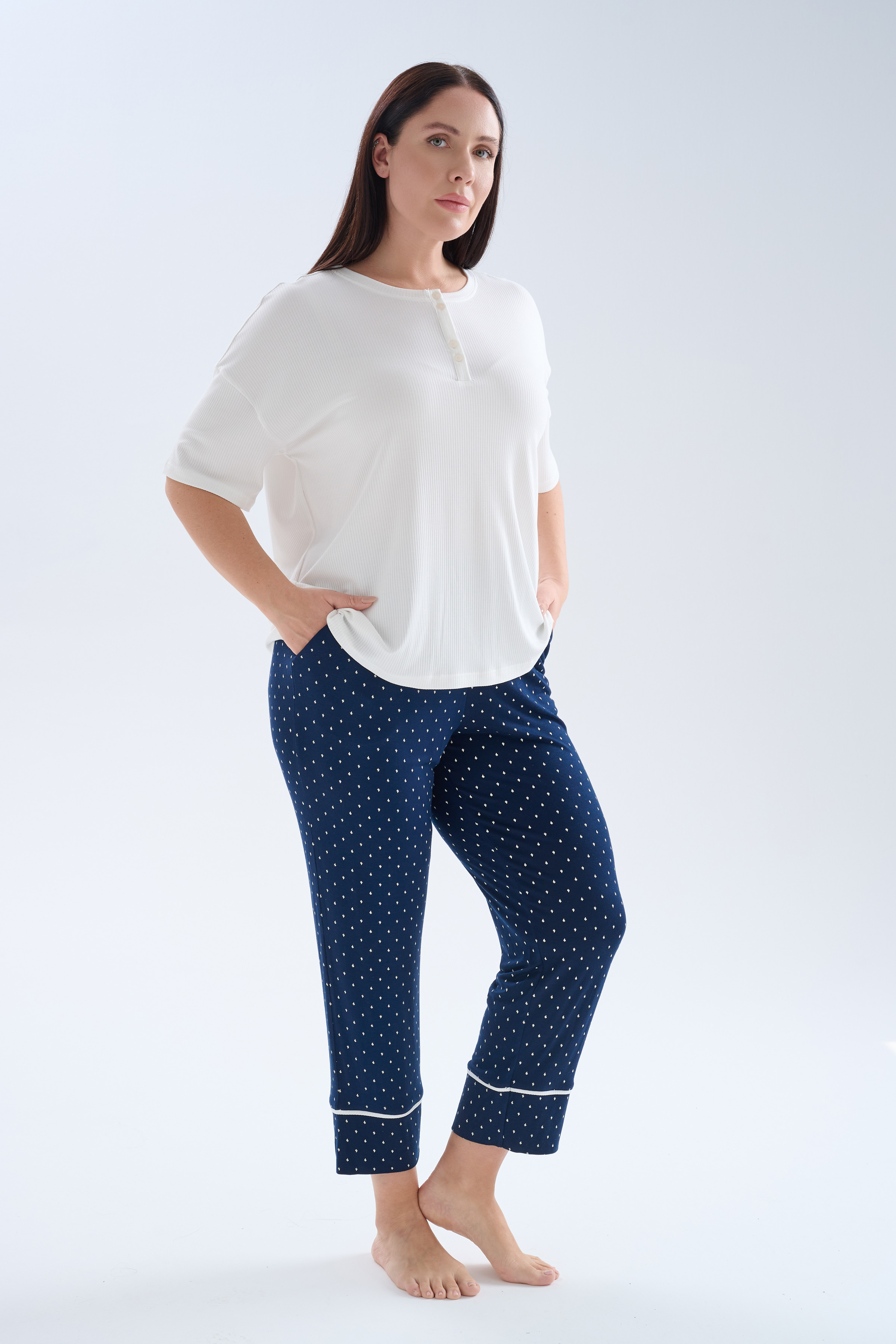 Women's Ecru Modal Pajama Set — view 2