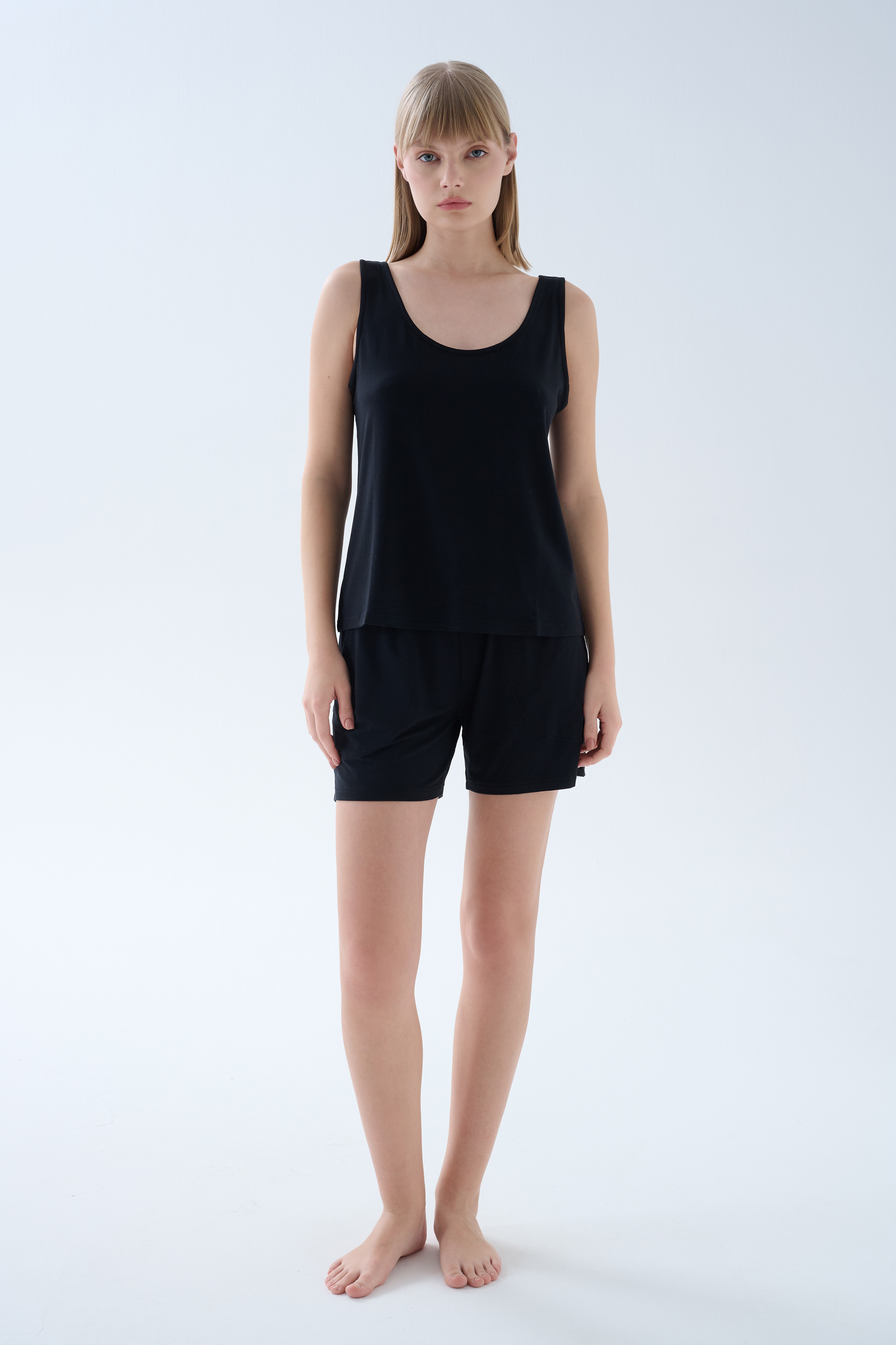 Women's Black Modal Shorts — view 2