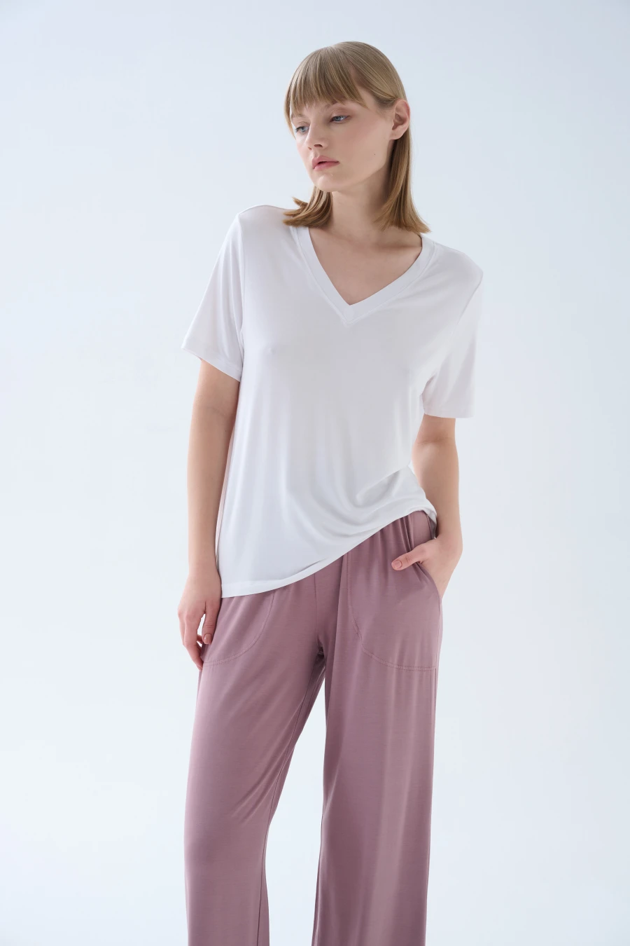 Women's White Modal Tee — view 2