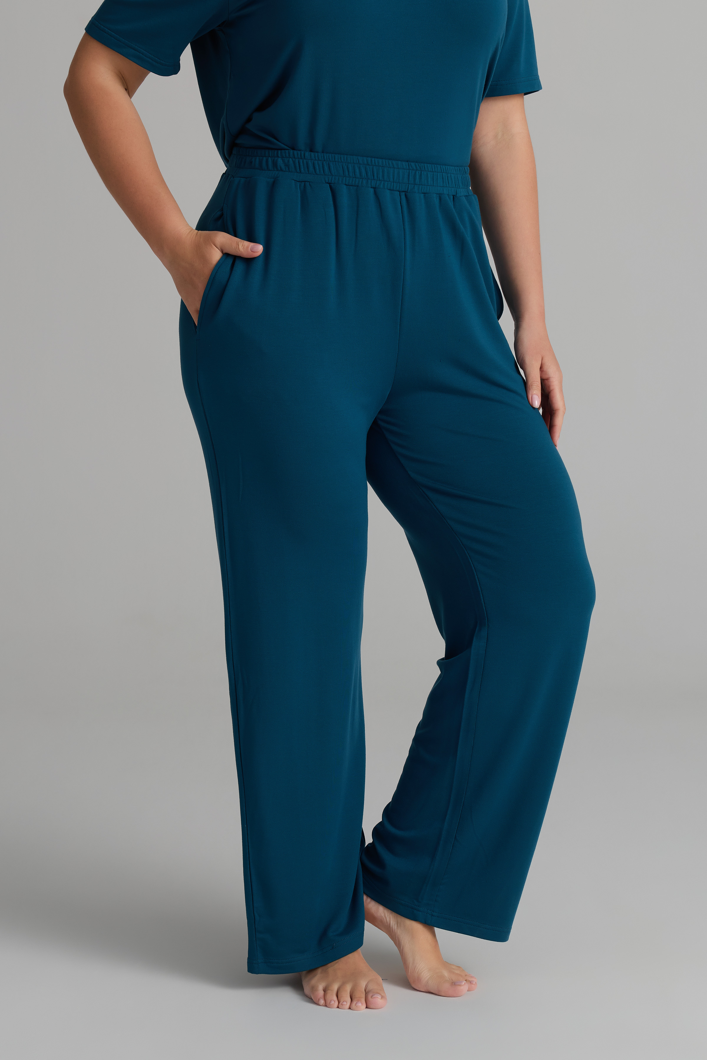 Women's Blue Modal Trousers — view 1