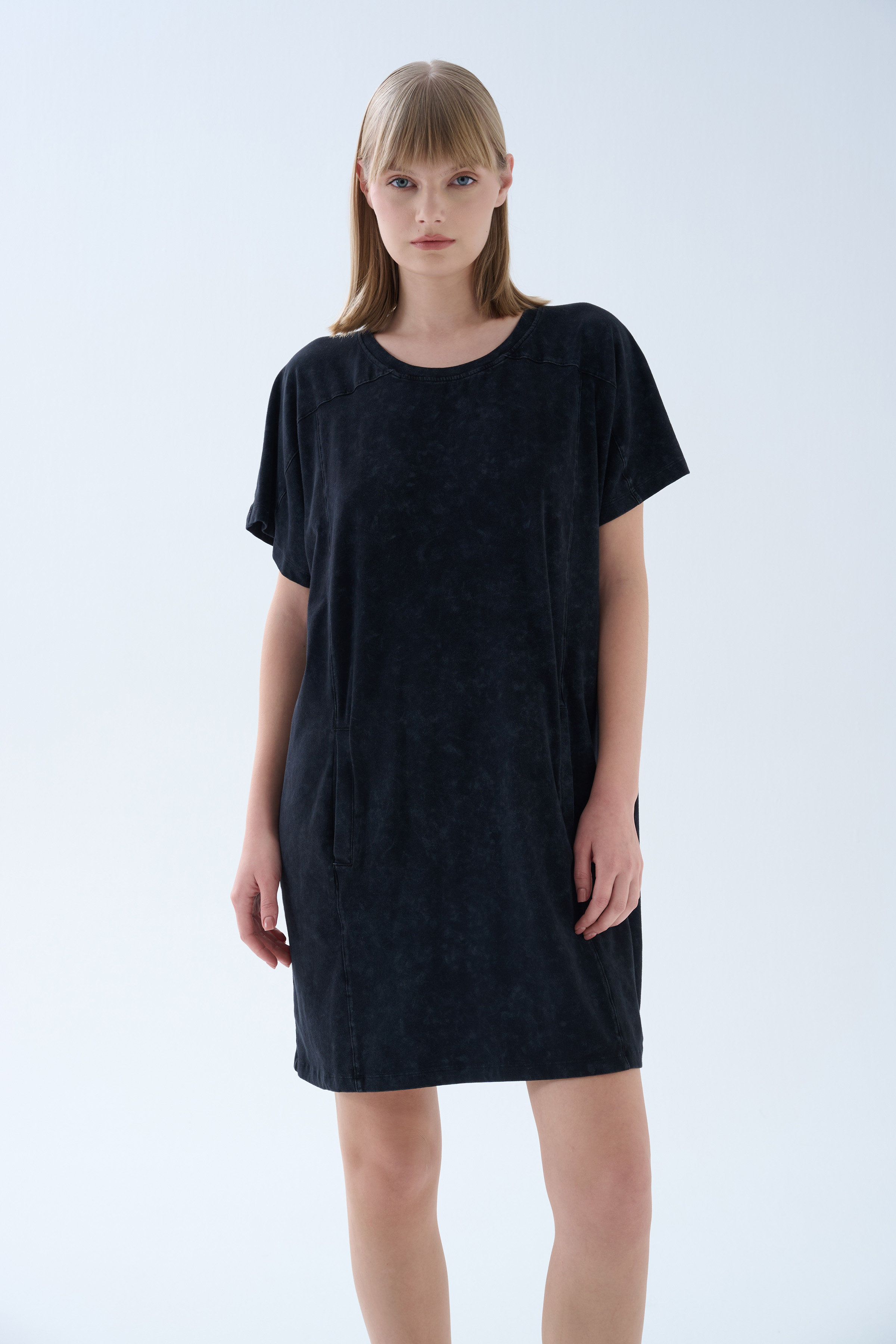 Women's Black Cotton Dress — view 1