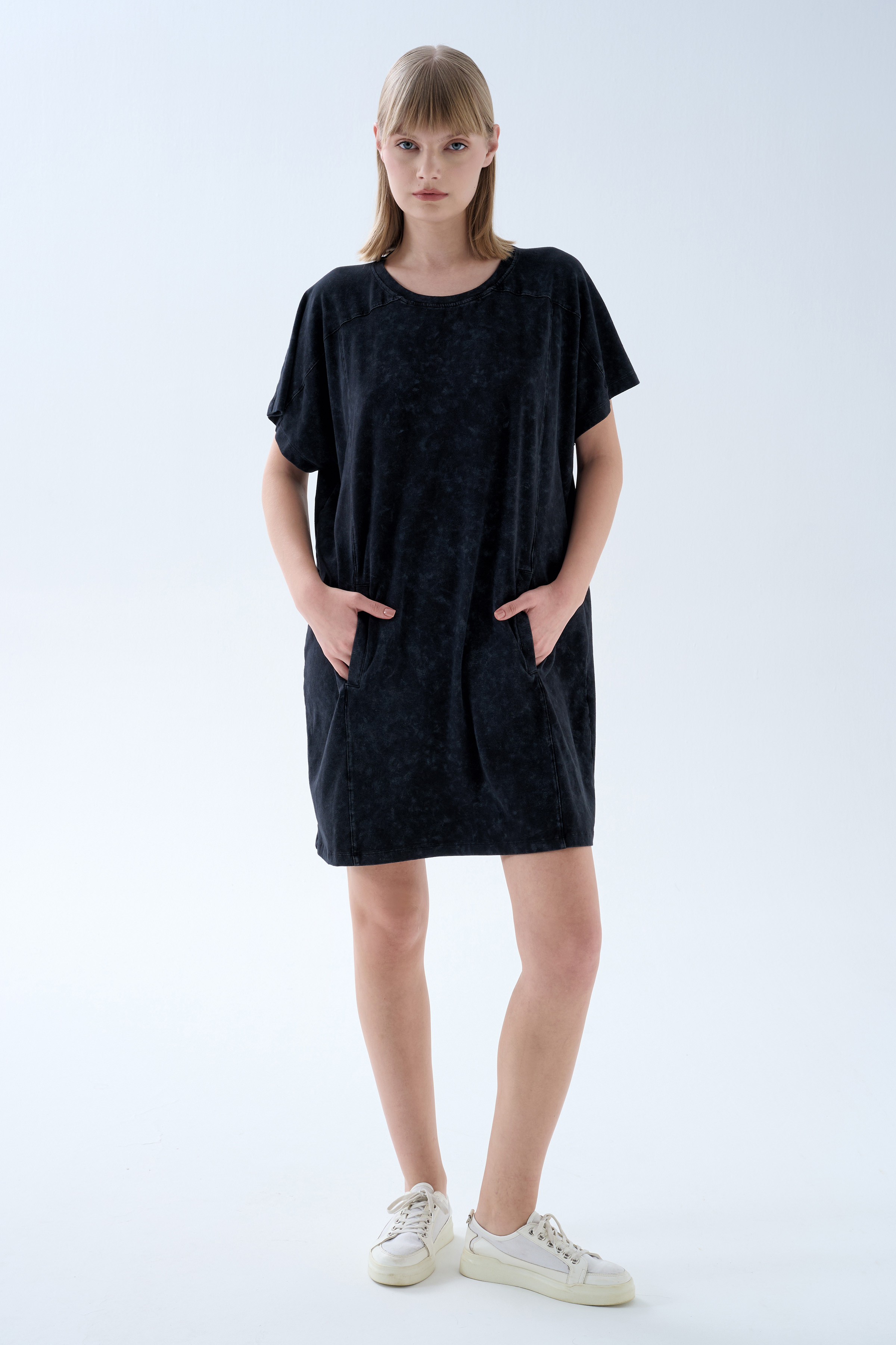 Women's Black Cotton Dress — view 4