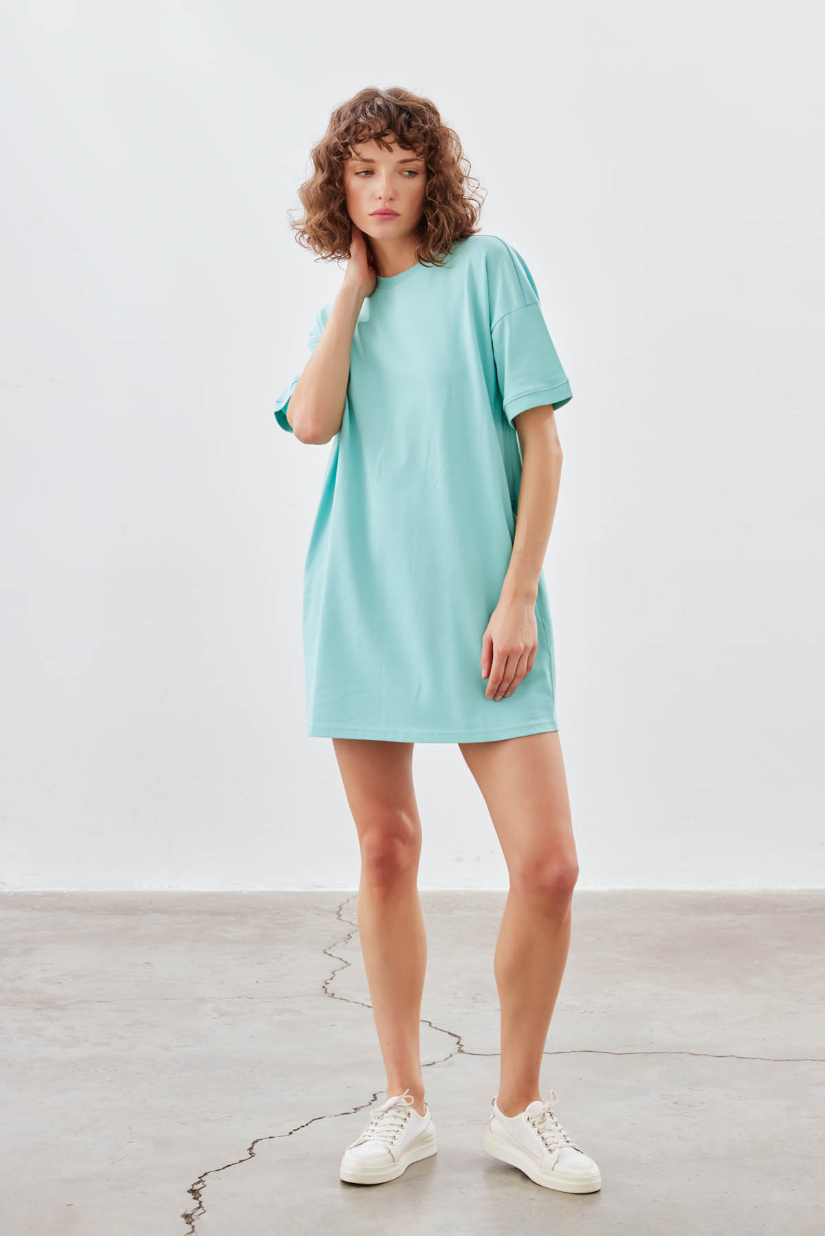 Women's Green Cotton Dress — view 3
