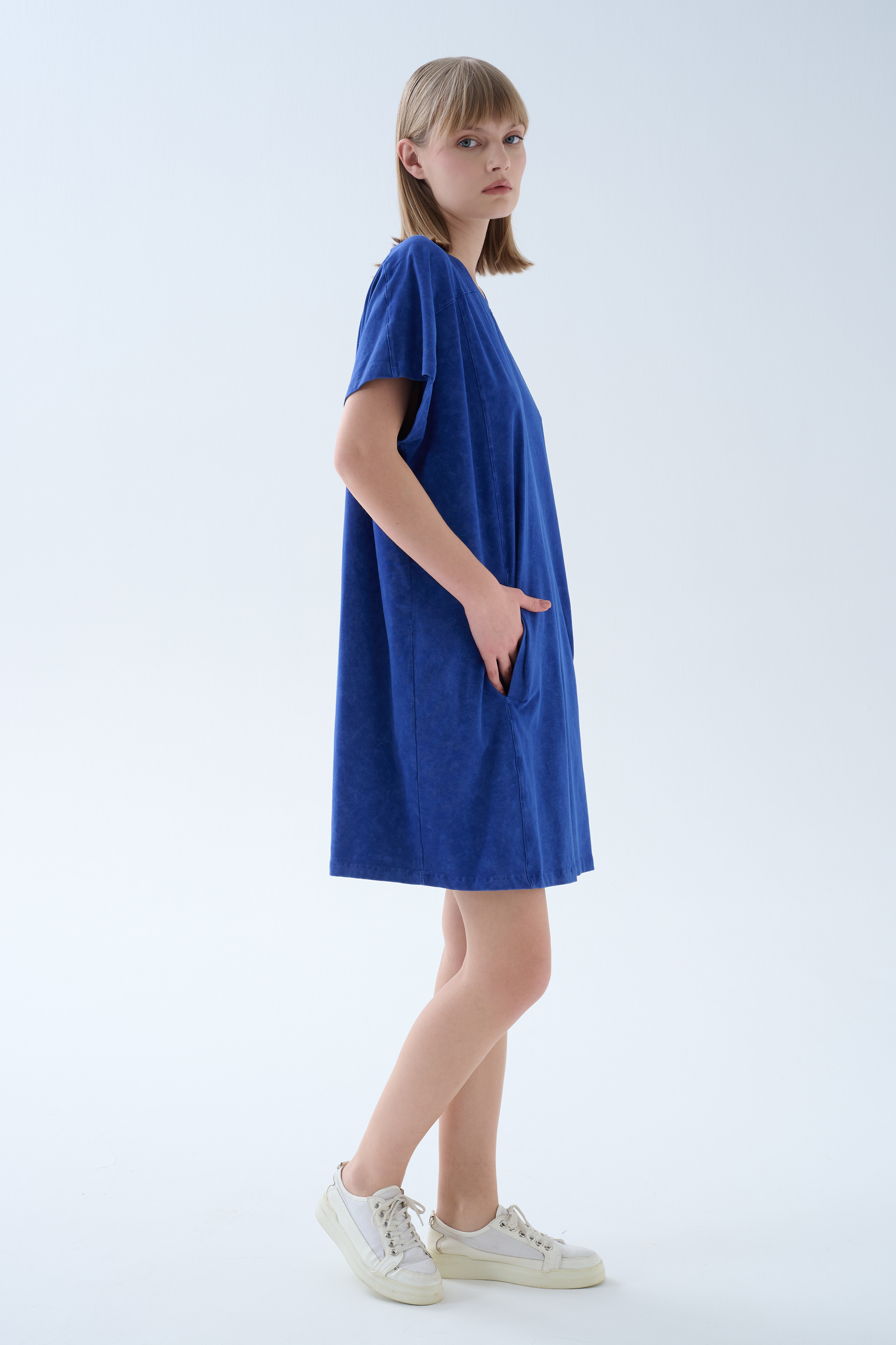 Women's Navy Cotton Dress — view 2