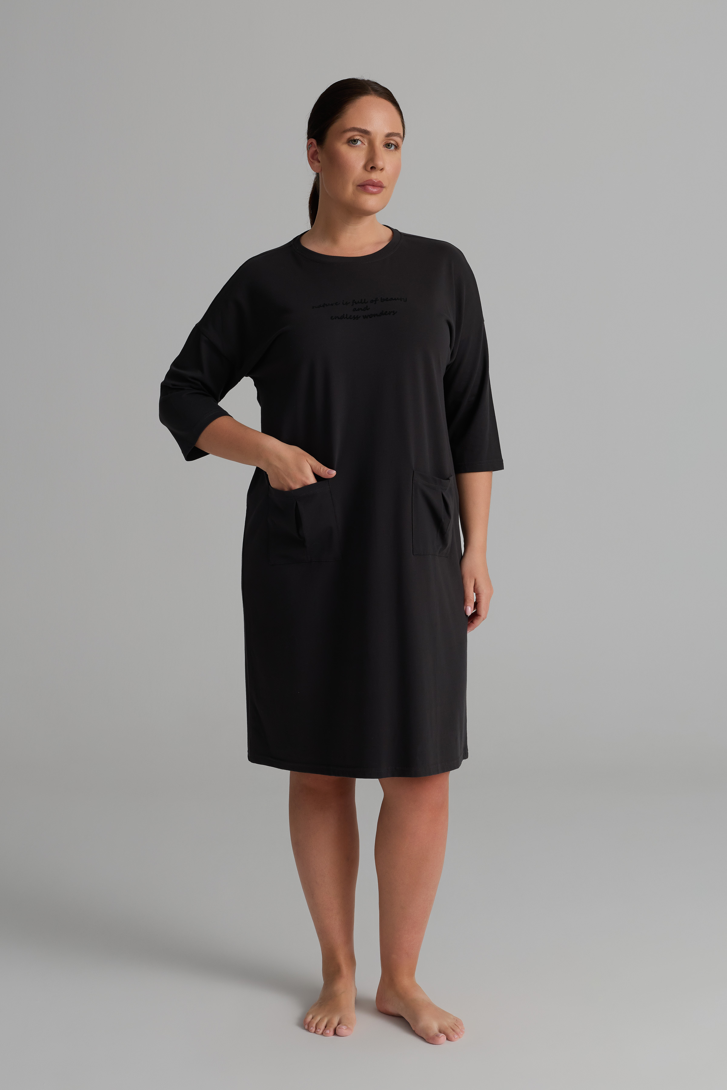 Women's Neutral Cotton Nightgown — view 2