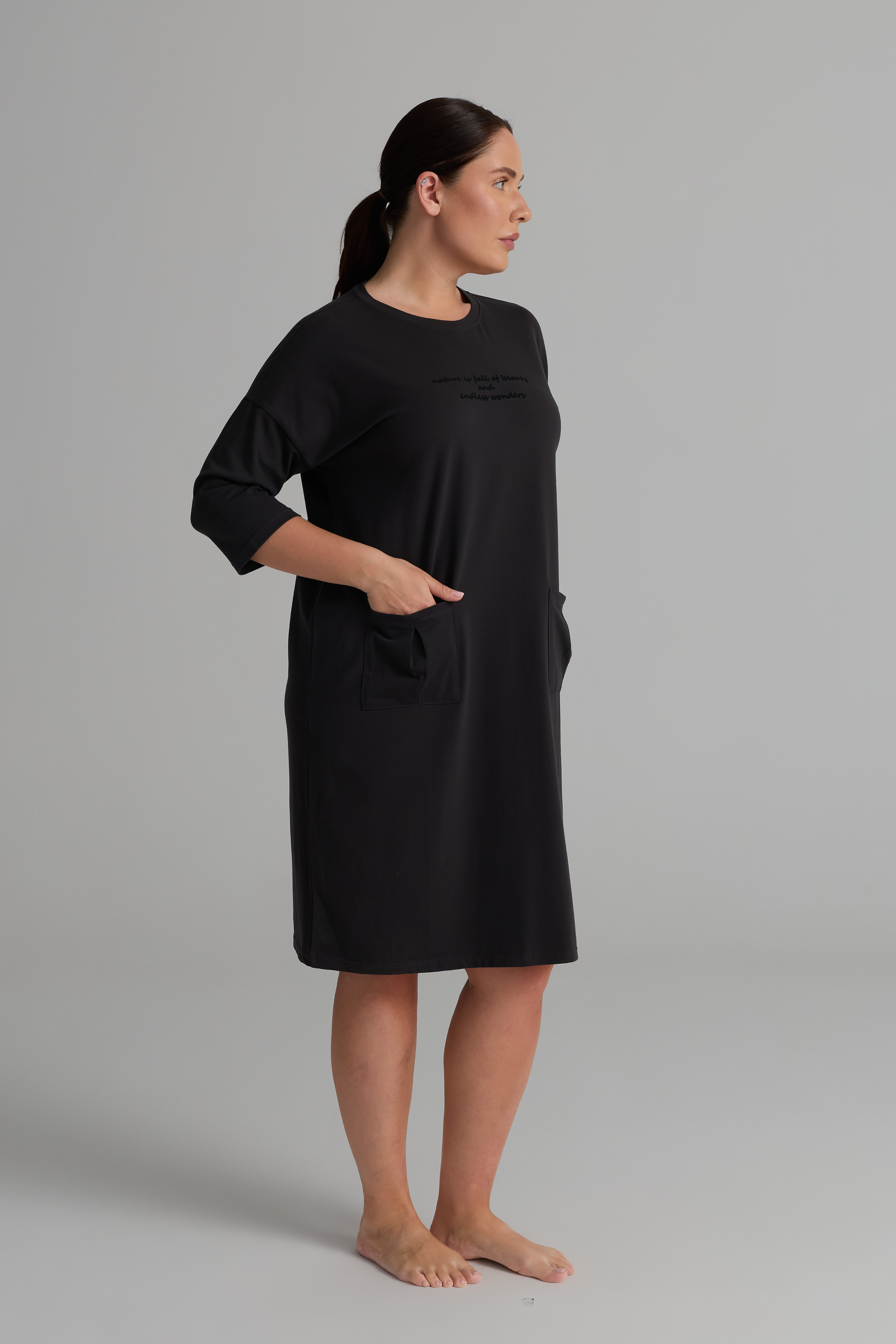 Women's Neutral Cotton Nightgown — view 3