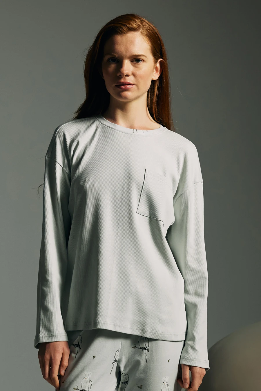 Women's Grey Cotton Pajama Set — view 1