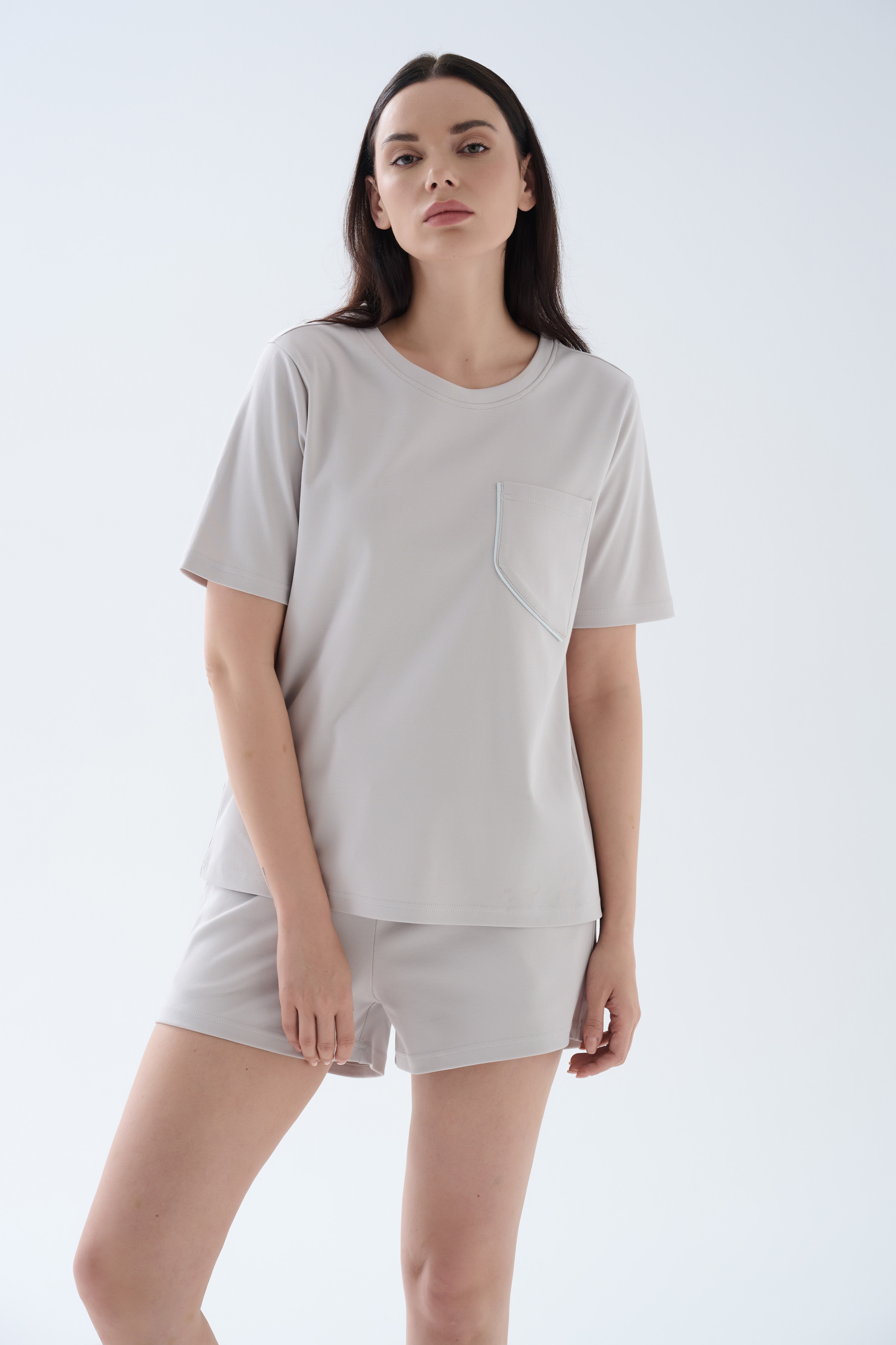 Women's Grey Cotton Pajama Set — view 1