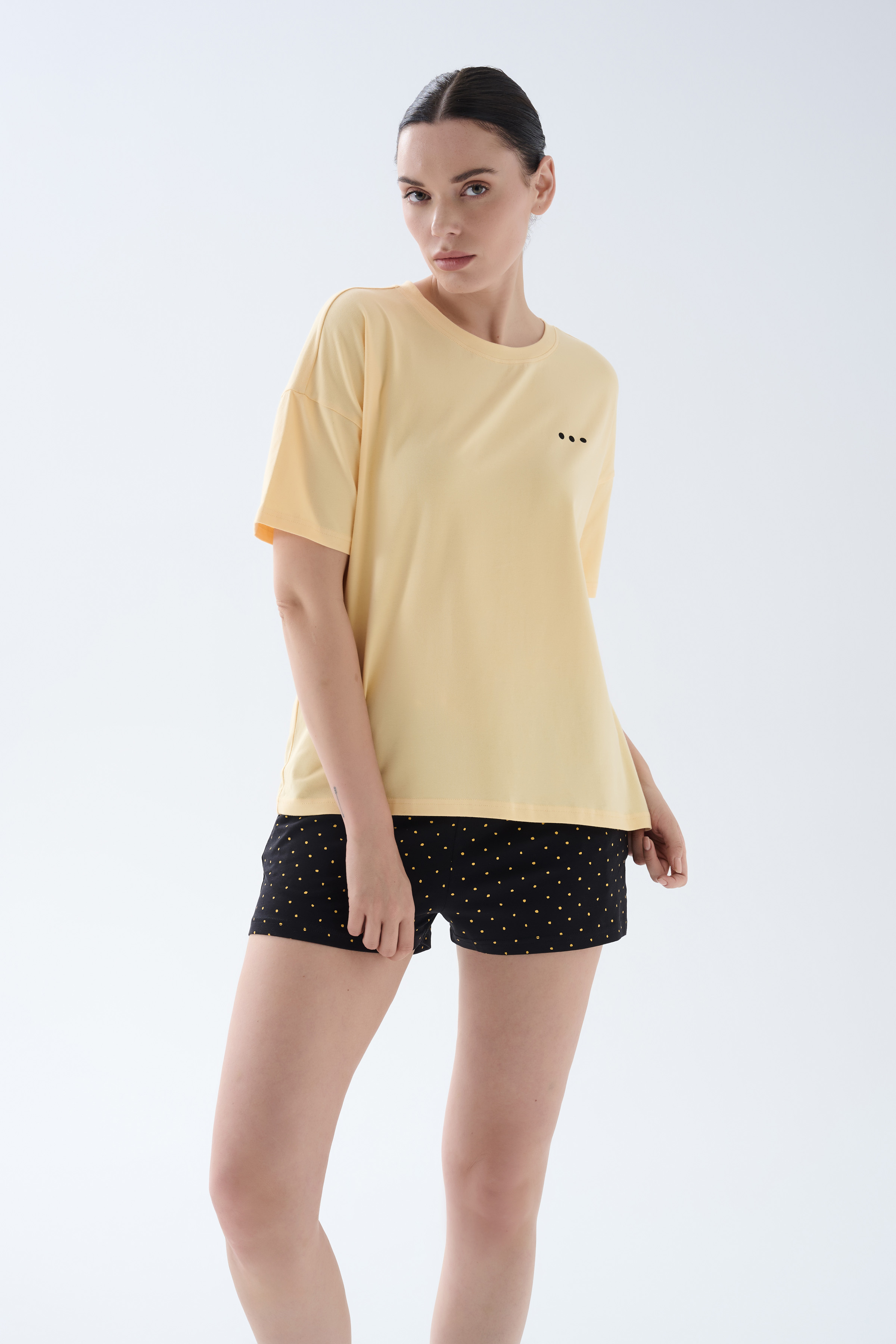 Women's Neutral Cotton Pajama Top — view 1