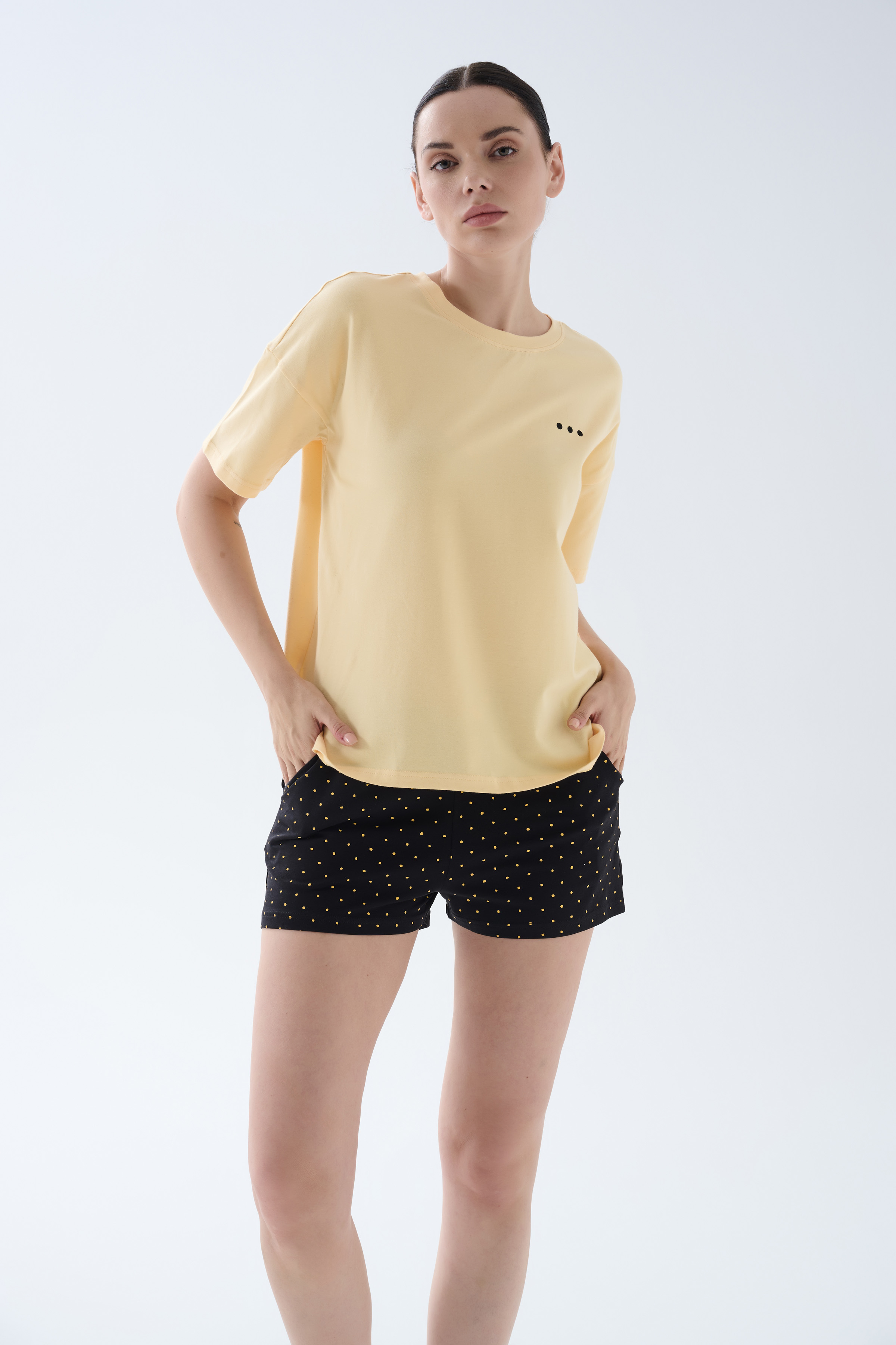 Women's Neutral Cotton Pajama Top — view 3