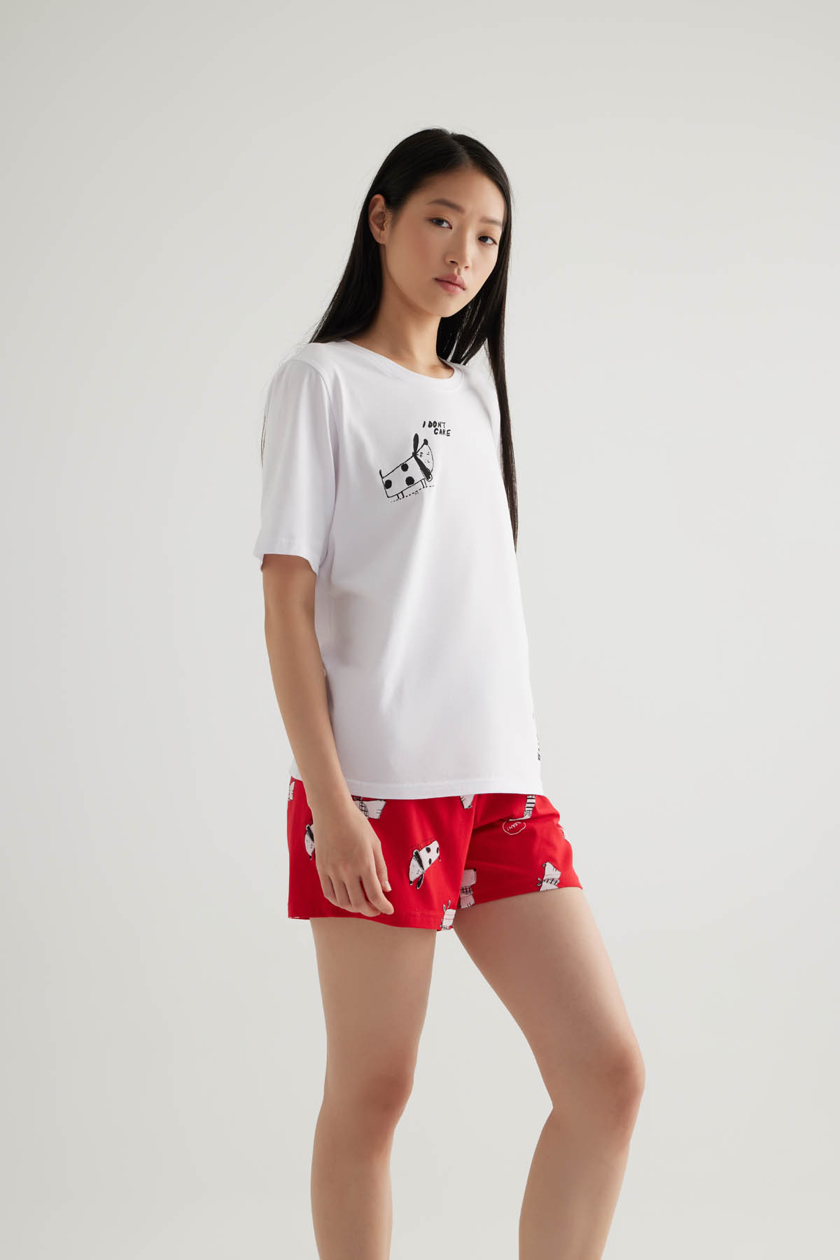 Women's White Cotton Pajama Top — view 2