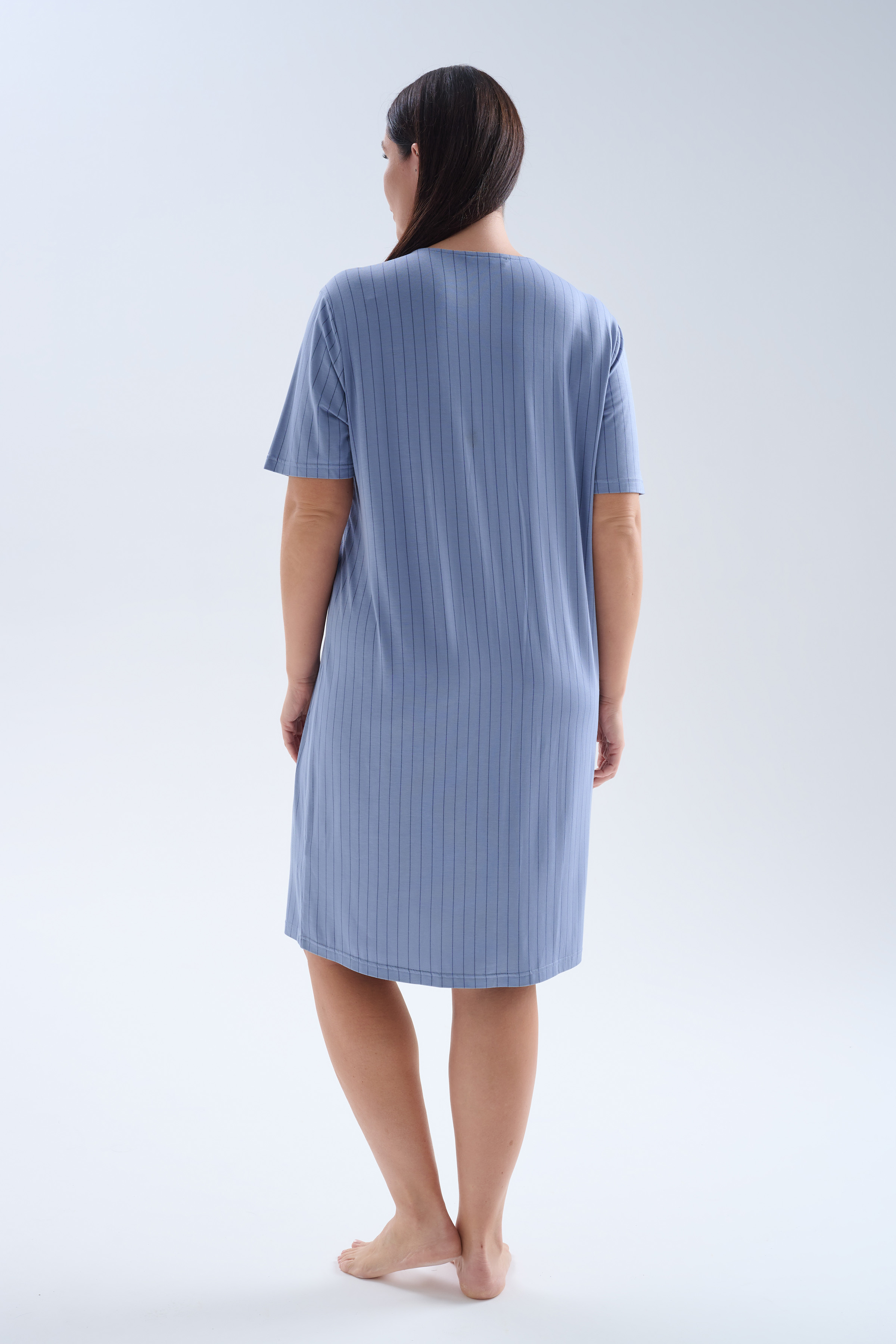 Women's Blue Striped Viscose Nightgown — view 4