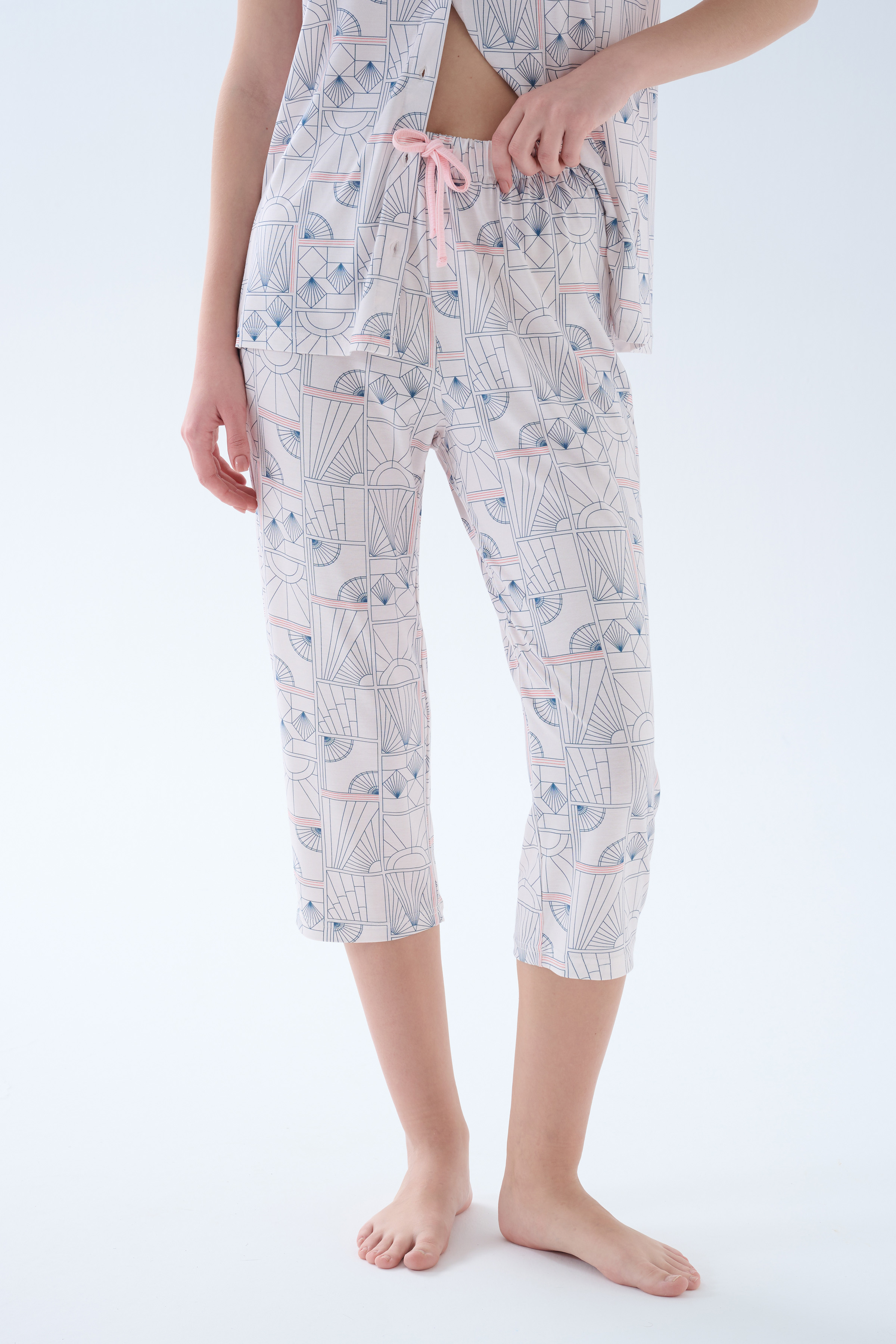 Women's Grey Printed Viscose Pajama Bottoms — view 1