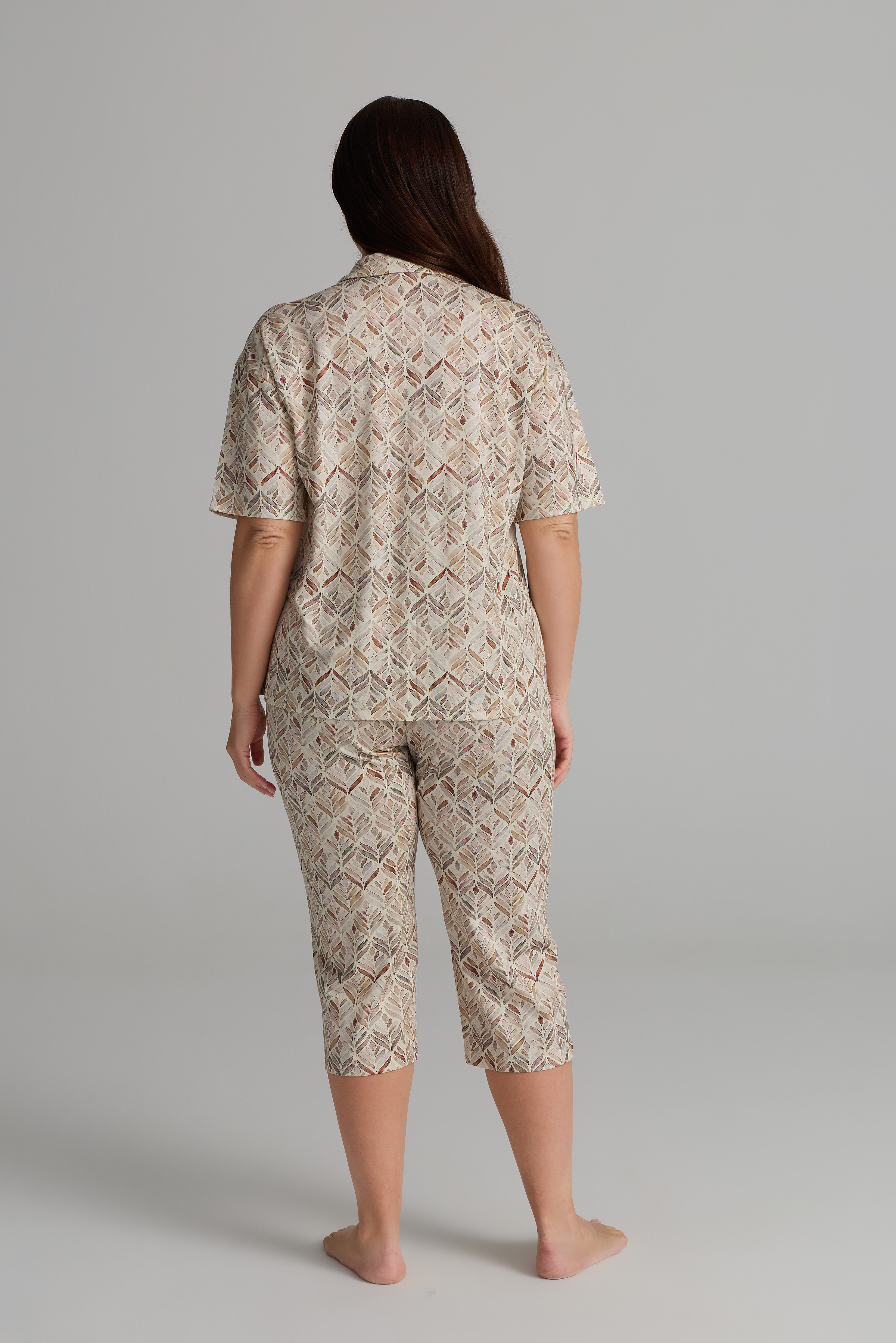 Women's Brown Printed Viscose Pajama Set — view 4