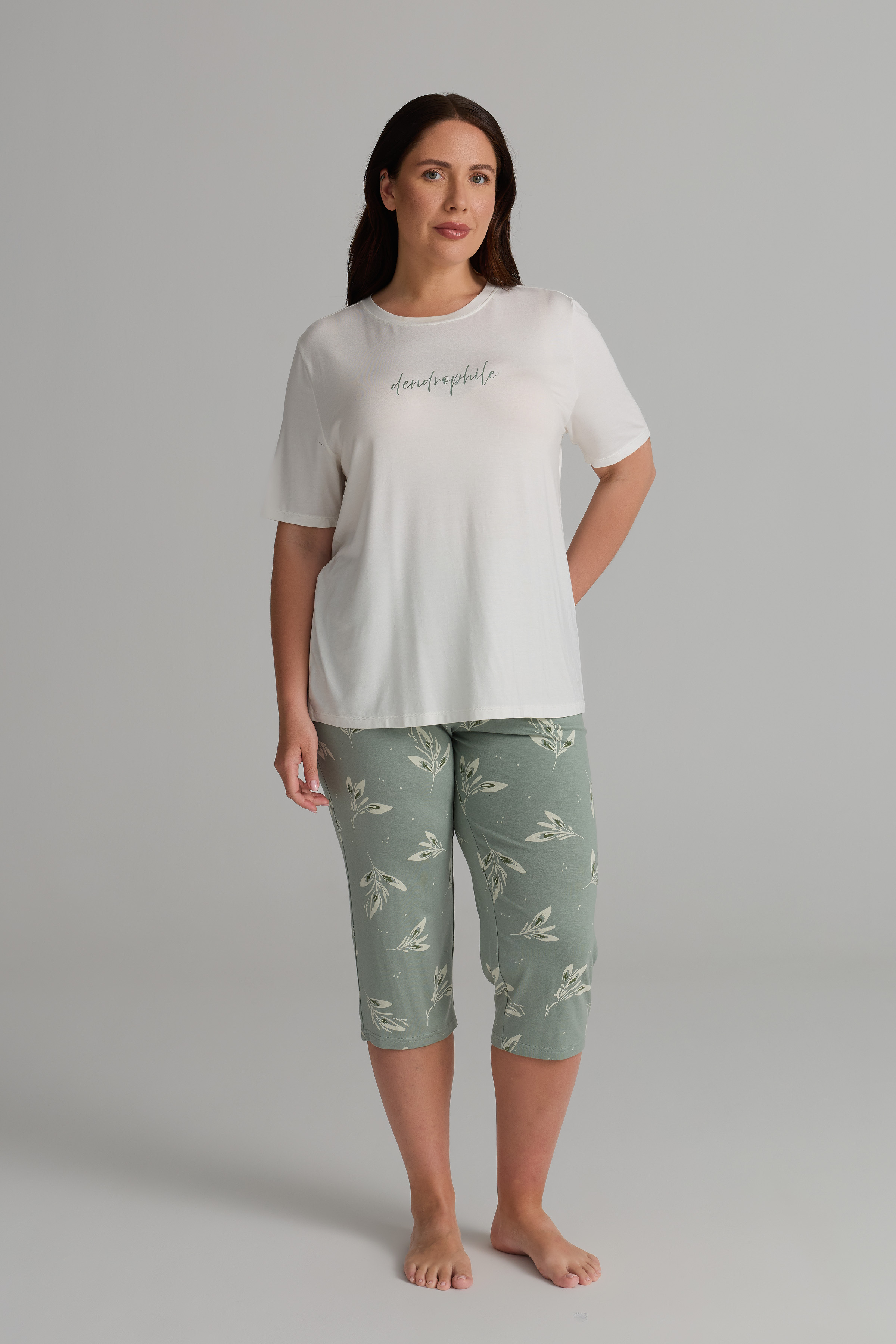 Women's Ecru Viscose Pajama Set — view 2