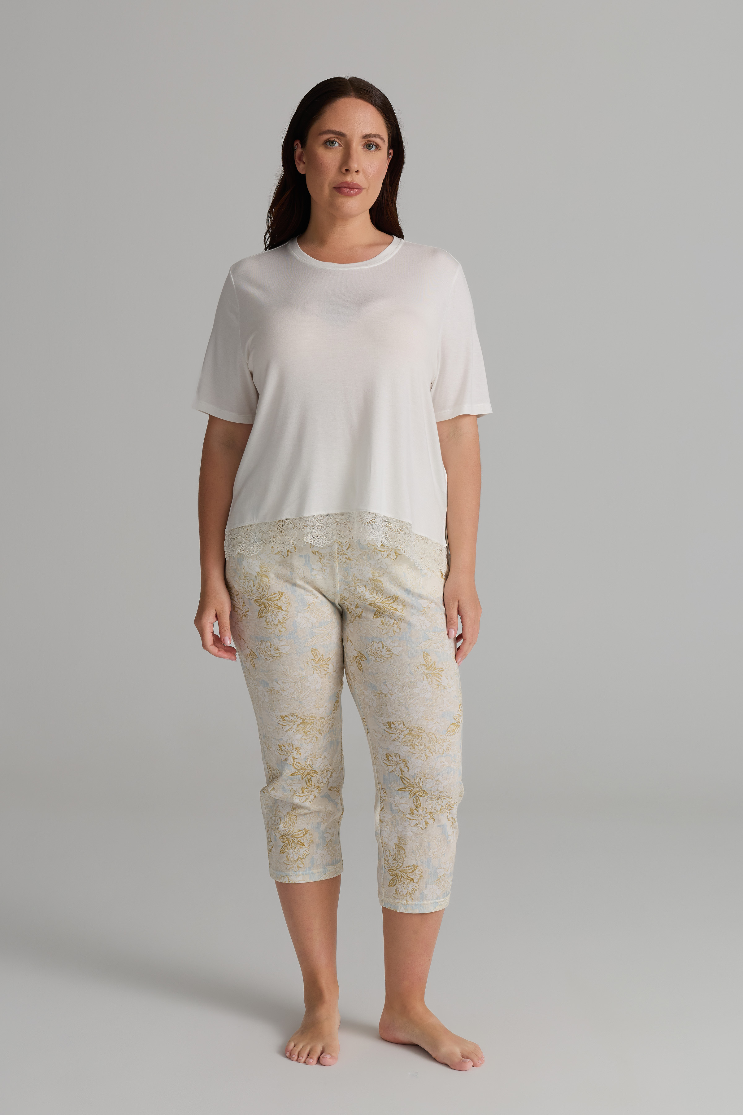 Women's Ecru Viscose Pajama Set — view 1