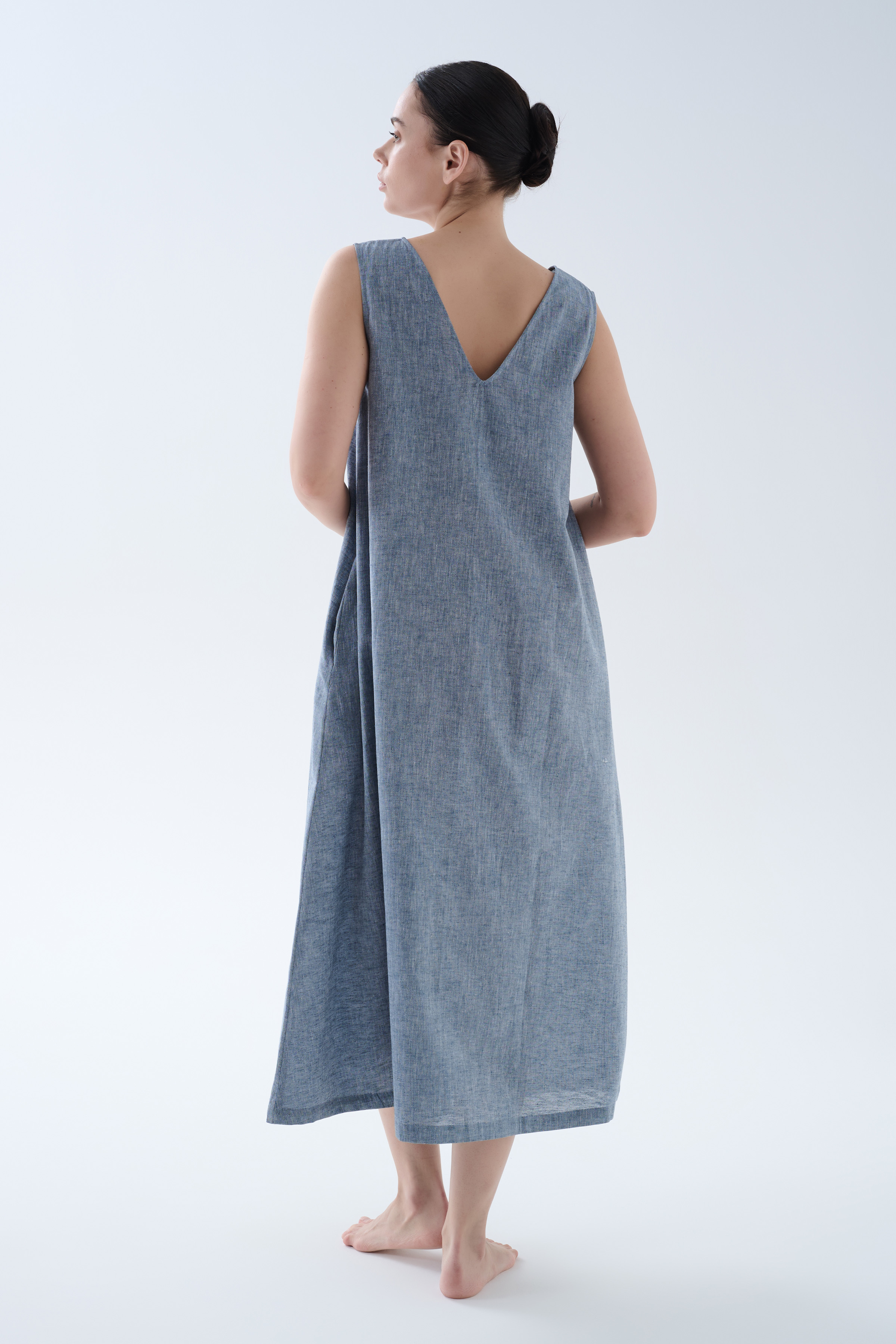 Women's Blue Cotton Dress — view 1