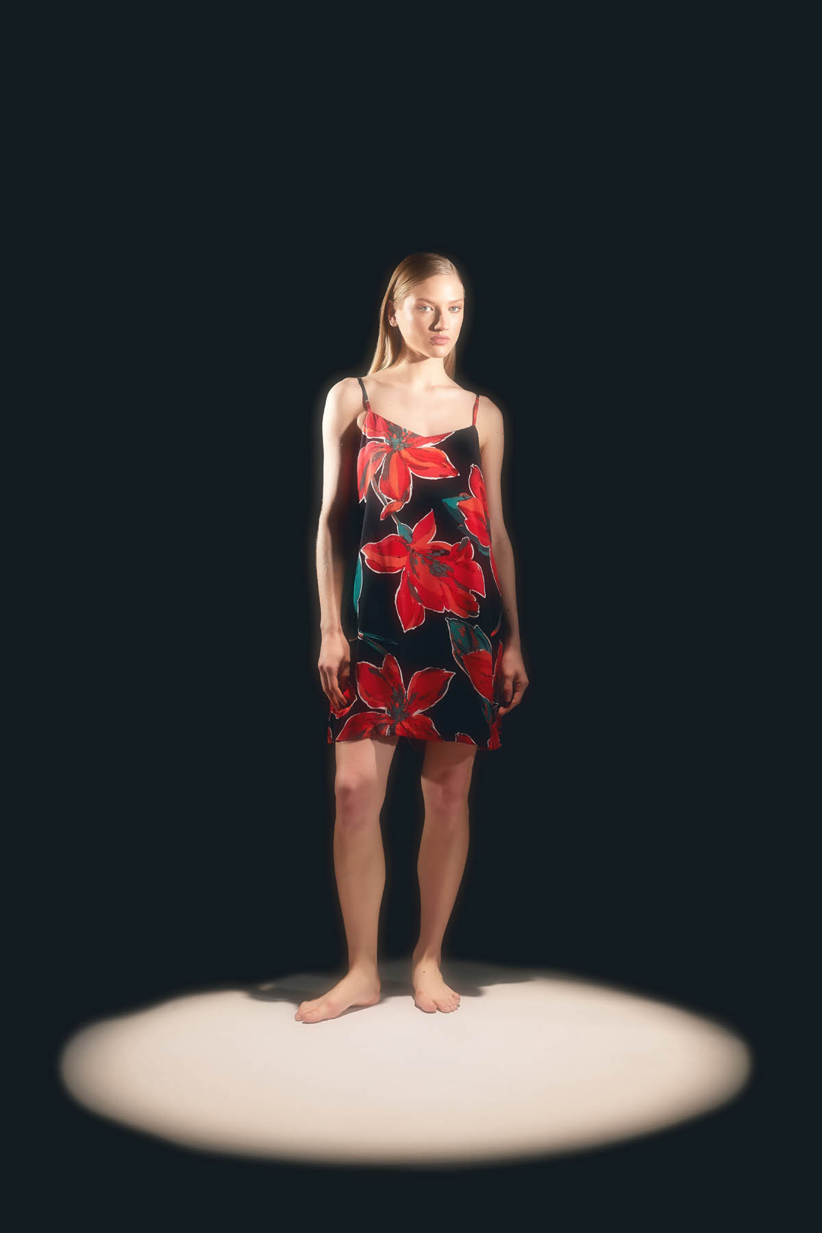 Women's Red Floral Modal Dress — view 1