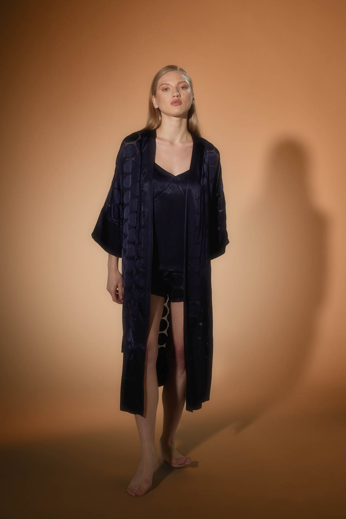 Women's Navy Modal Robe — view 1